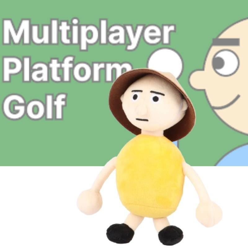 New Multiplayer Platform Golf Plush Toy Figure Cartoon Character Pp Cotton Short Plush Customized Yellow 25cm 0.09kg