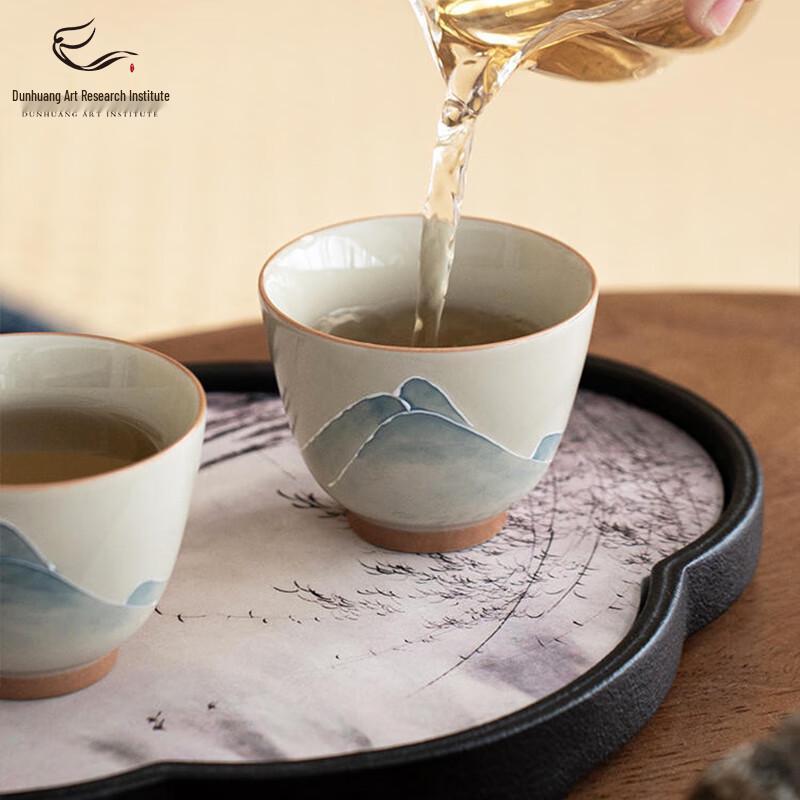 Dunhuang Art Hand-Painted Ceramic Tea Cup Gift Set