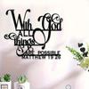 God Bless All Is Possible Sign Metal Wall Decor Black Religious Wall Scripture Large Christian Wall Decor Bible Verse Wall Decor