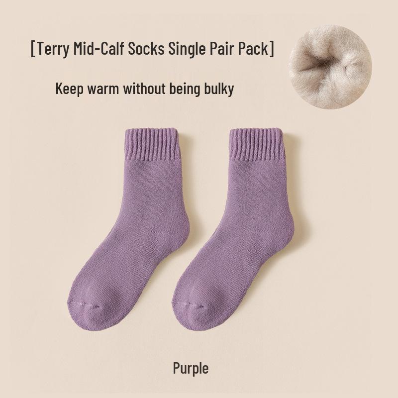 

Женские теплые зимние носки до середины икры с толстой флисовой подкладкой - Имитация кашемира для тепла One Size