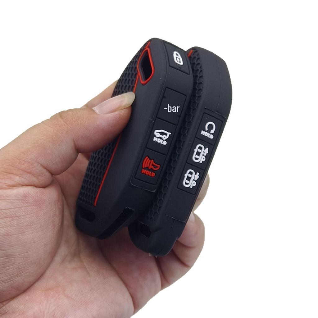 Silicone Protective Case with Honeycomb Pattern for 23-26 Kia K5 Telluride 7-Button Remote Control Key