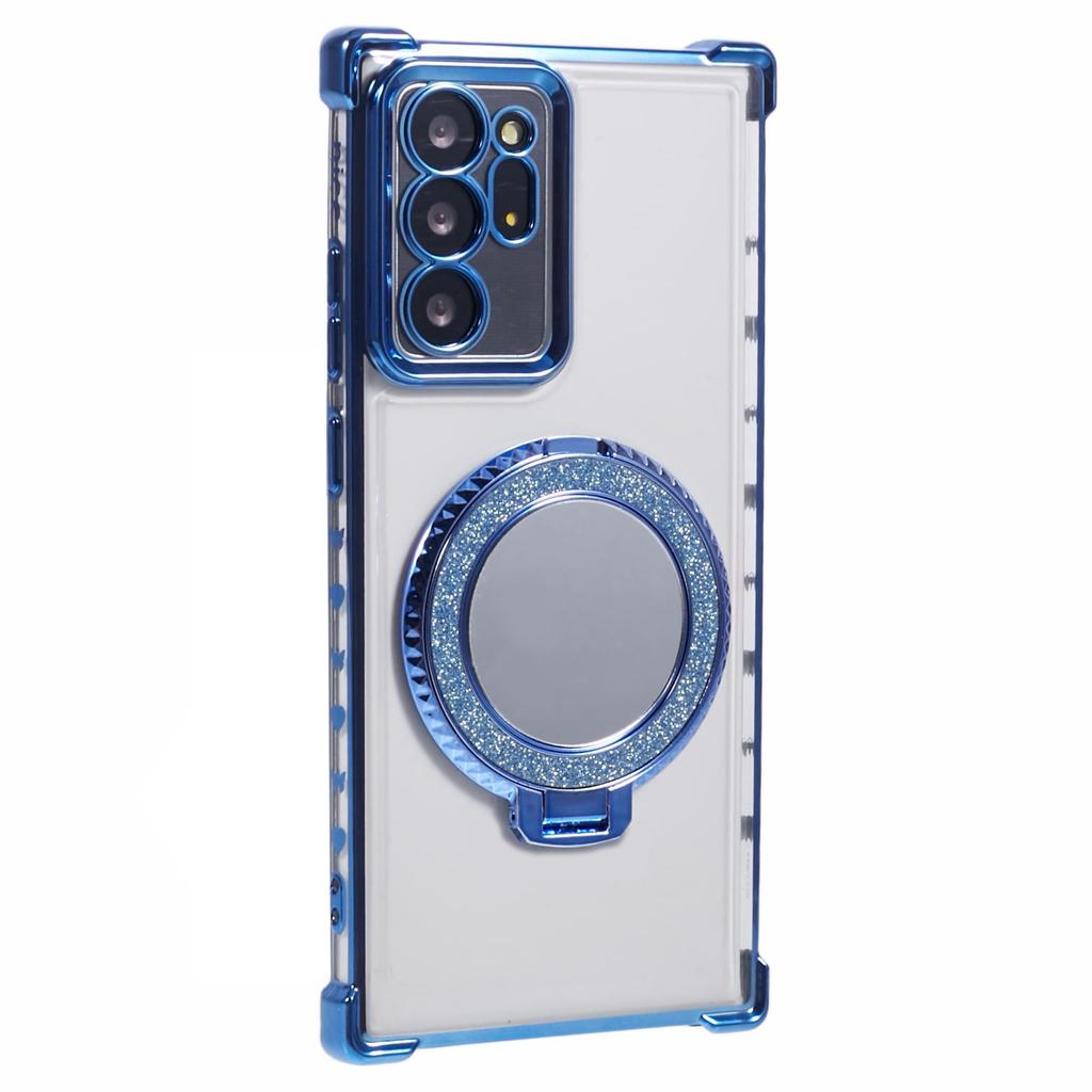 For Samsung Galaxy Note20 Ultra/Note20 Ultra 5G Case Electroplating TPU Cover with Kickstand Mirror