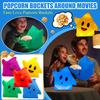 3D Printed Star Shape Popcorn Bucket with Built-in Light and Battery for Movie Night Home Decor Collectible Storage Box