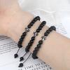 6mm Natursteinperlen Armband Verstellbares gewachstes Seil Geflochtenes Armband mit Hämatit Kreuz Anhänger Schmuck Geschenk für Frauen Männer