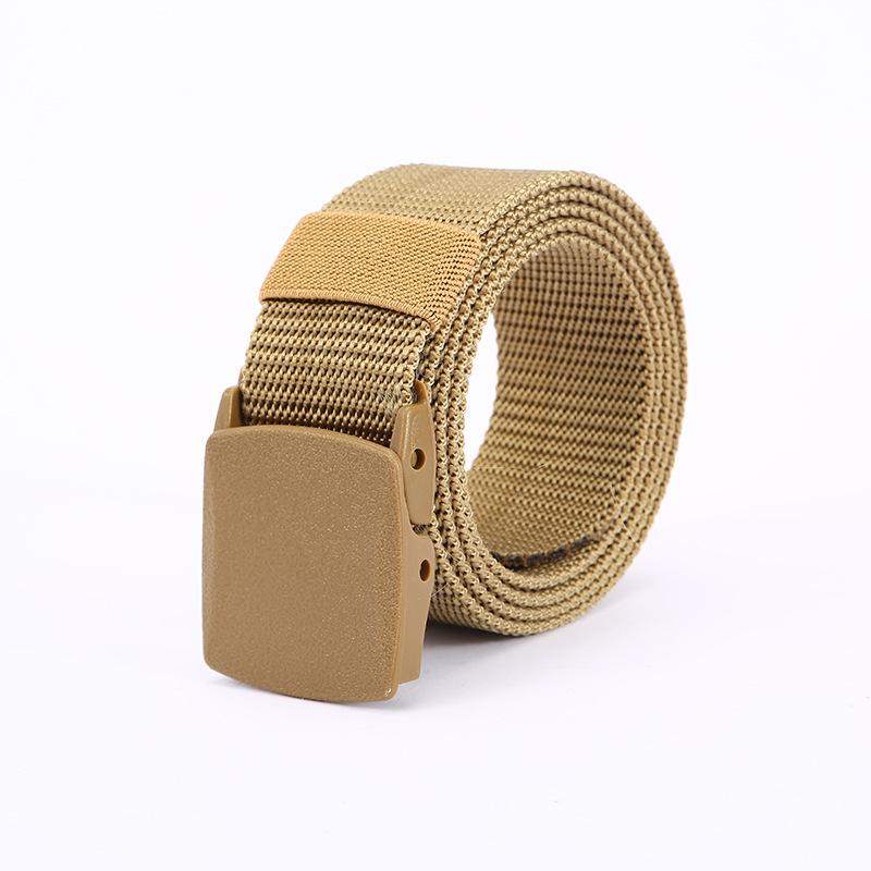 Unisex Canvas Belt with Automatic Buckle - Military Training, Casual Jeans, No-Metal Design