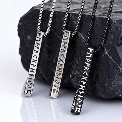 Viking Valknut Pendant Necklace for Men Stainless Steel Stylish Mobius Geometric Neckchain Norse Odin Collar Jewelry for Male