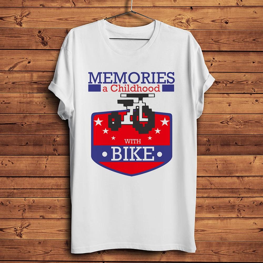 

Childhood Bicycle MemoryFunny Bikepacking TshirtWhite Casual Short T ShirtBike Rider Streetwear Unisex TeeBreathable Print S