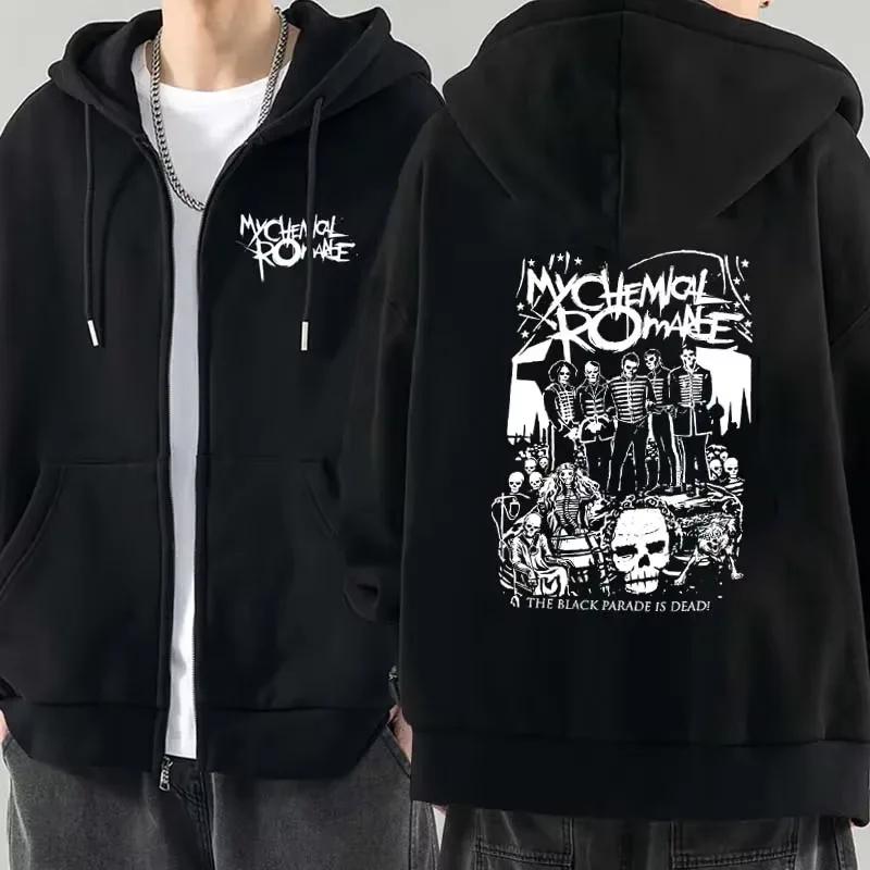 My Chemical Romance Mcr Dead Zipper Hoodie Men Women Loose Fashion Zipper Sweatshirt Men's Long Sleeves Tops