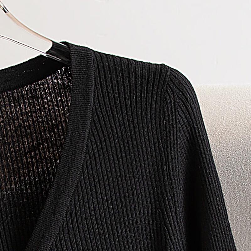 SIBASHE Women's V-Neck Long Sleeve Slim-Fit Knit Cardigan