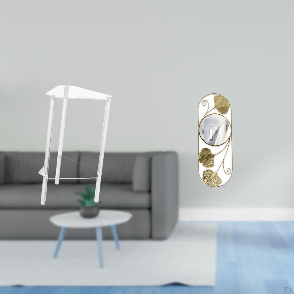 Minimalist Clear Acrylic Side Table NightStand Modern Bedside Cabinet End with Wall Mirror for