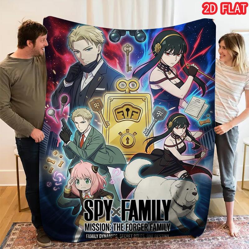 Spy Fake Family Print Flanelldecke, Hohe Qualität, Bequem für alle Jahreszeiten, Heimdekoration, Wärme und Komfort