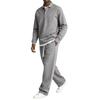 Men's 2 Piece Casual Set Long Sleeve Top and Drawstring Elastic Waist Cargo Pants for Outdoor Sports