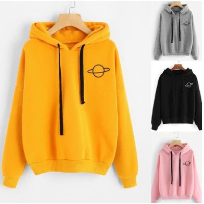 Women's Plus Size Casual Printed Hooded Sweatshirt - Popular Loose Fit for Students