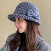 Fashion woolen thermal basin hat women's fashion versatile bucket hat outdoor autumn and winter elegance