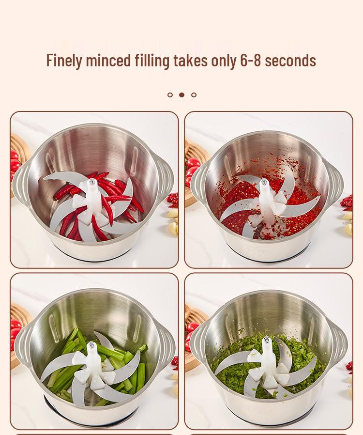 Stainless Steel Touch Screen Electric Meat Grinder & Food Processor