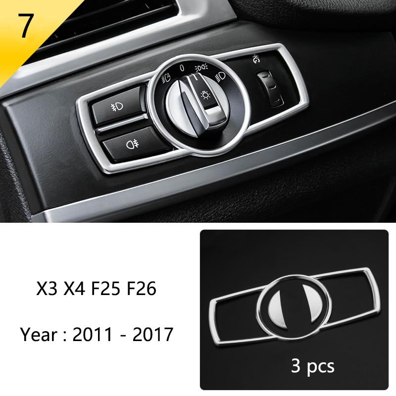 BBJS7 Accessories for BMW X3 X4 F25 F26 Car Inner Gearshift Air Conditioning CD Panel Door Armrest Cover Trim Decorative Car Stickers