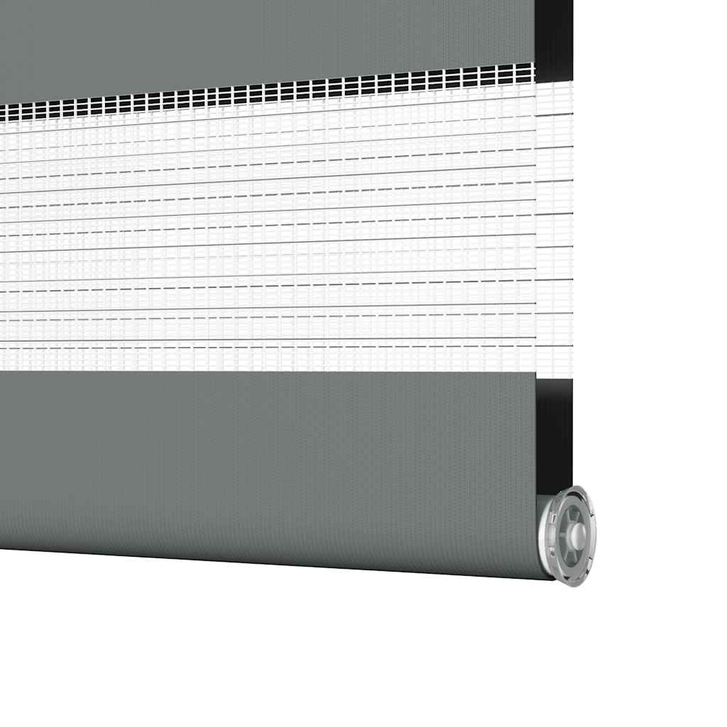 Zebra Double Roller Blind Dark Grey 110x100 cm Fabric Width 105.9 cm Polyester