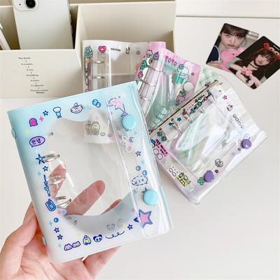 Kawaii Nadruk Mini Segregator Notatnik Rozmiar M5 Kieszonkowe Notatniki DIY Po Album Pocztówki Kolekcjonuj
