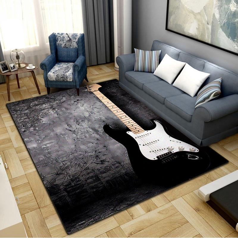 Guitar Carpet Rug for Living Room Bedroom Home Sofa Decoration,Kids Play Non-slip Floor Mat