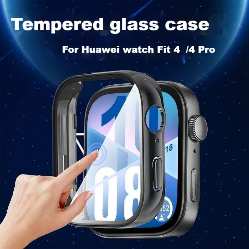 Tempered Glass Case For Huawei Watch Fit 4/4 Pro Smart Watch Case Screen Protector Bumper For Huawei Fit4 Cover Accesssories