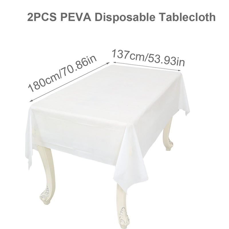 Rectangle PEVA Tablecloth Table Cloth Overlays Wedding Christmas Baby Shower Birthday Events Banquet Decor Home Dining Table