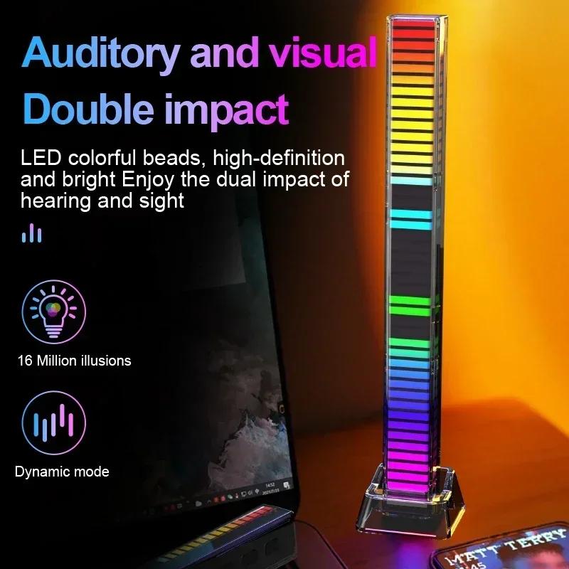 RGB Sound Pickup Lamp LED Music Rhythm Light Muticolor Music Sync Atmosphere Lights for Party Esports Room Automobile Decoration