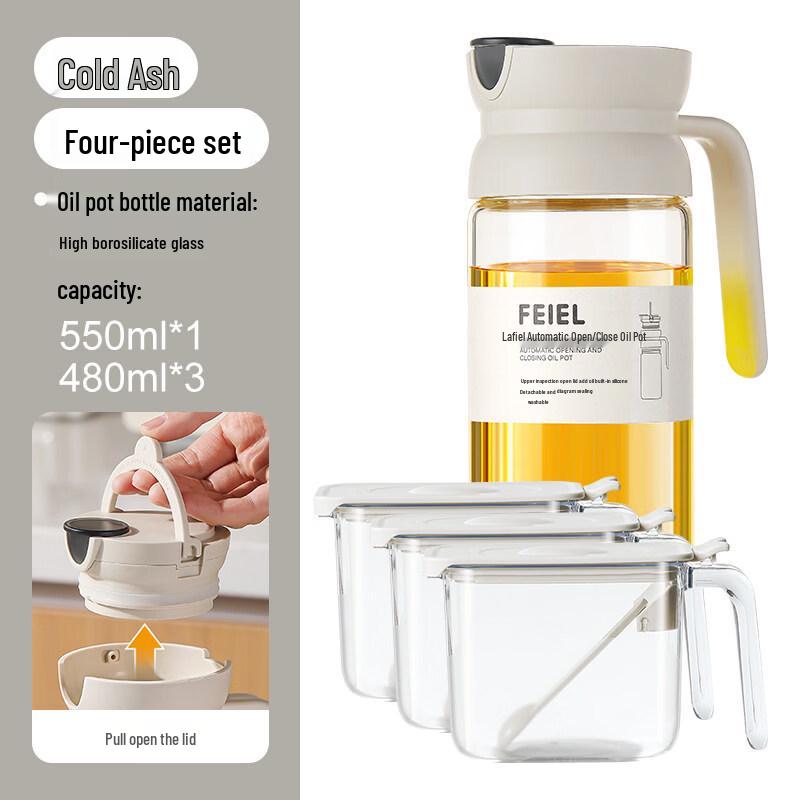 Oil and Vinegar Dispenser Bottle with Spice Jars Set