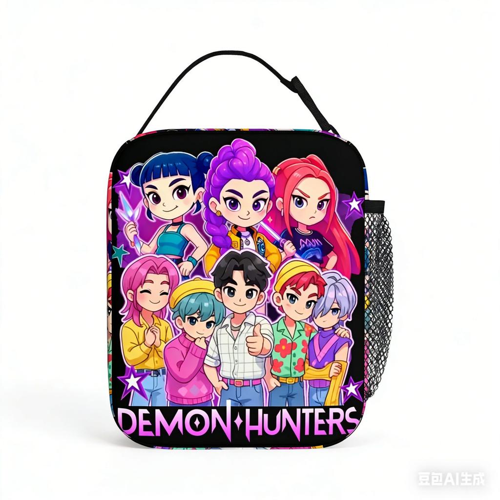 Full Printed Lunch Bag Diy Printed Kpop Witch Hunters Student Peripheral Large Capacity Lunch Box Bag Ice Pack