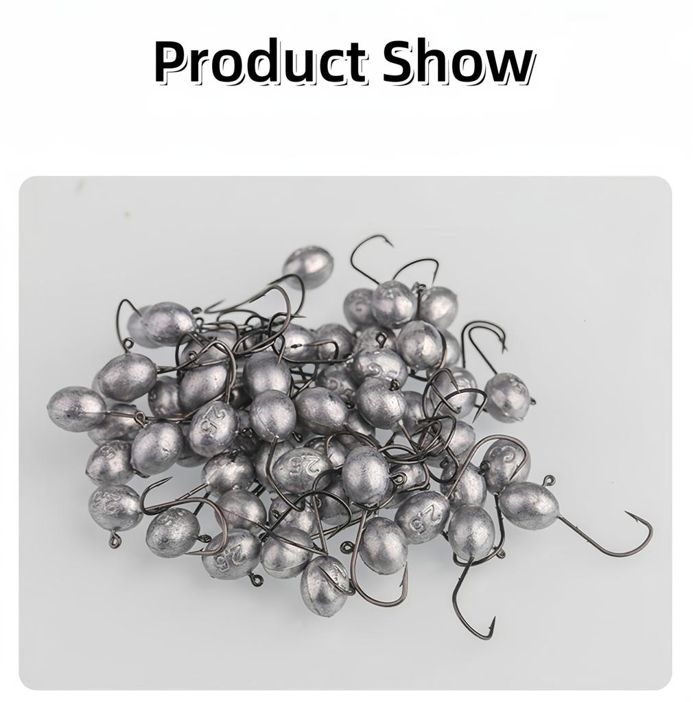 10pcs/box 3X Reinforced Lead Fishing Hook, Lure Double-Back Sting, Root Fishing Hook Anti-Loose Small Lead Head Hook Green Tail Hook