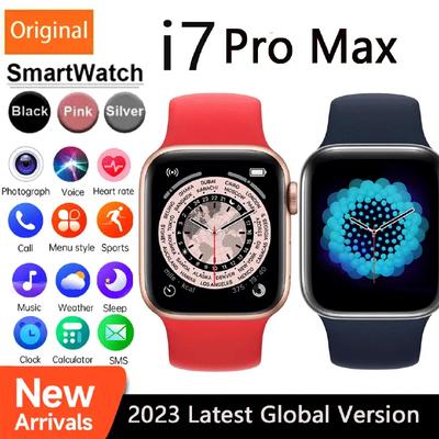 I7 Pro Max Smart Watch Voice Assistant Bluetooth Call Men Women Wrist Watch 1.75 Inch Screen Blood Pressure Sports Smartwatch