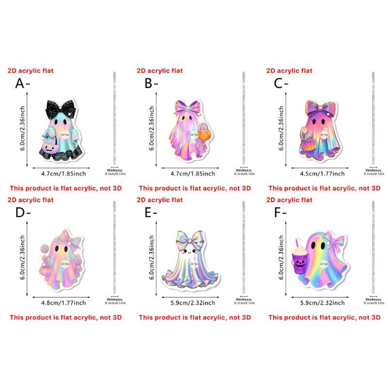 Halloween Cute Ghost Doll-shaped Acrylic Bag Keychain Pendant Decoration for Holiday Decoration Items