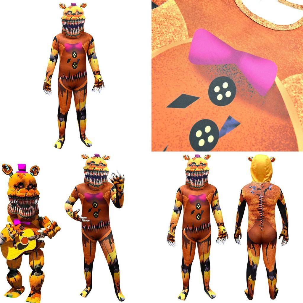 Five Nights At Freddy's Cosplay Costume For Kids Soft Milk Silk Fabric Siamese Suit Halloween Masquerade Suit