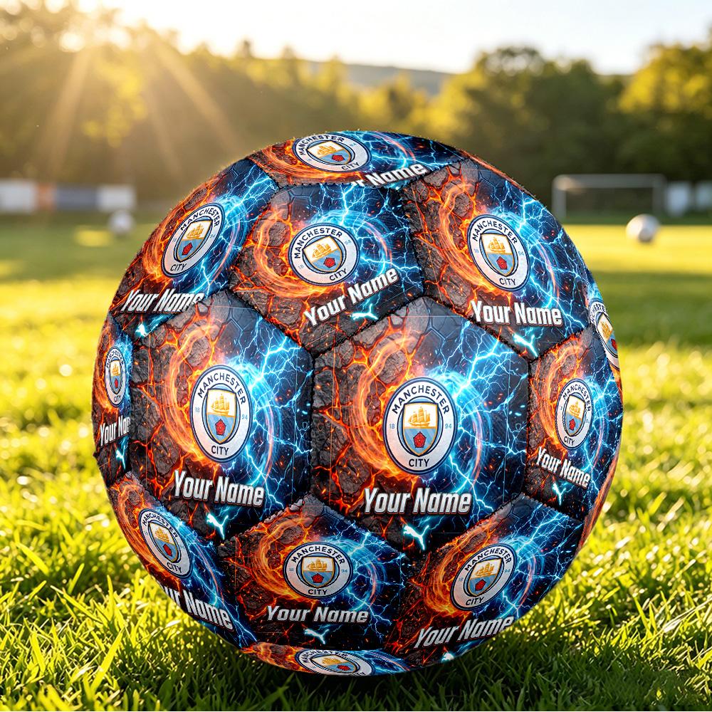 Personalized Size 5 Football Manchester City Pattern Outdoor Game Sports Ball Gift