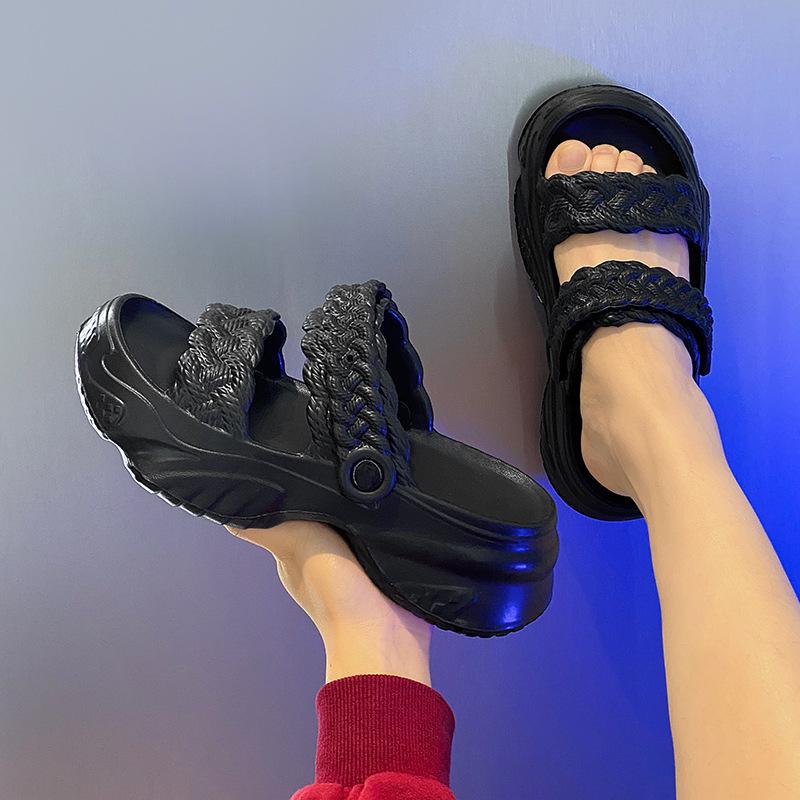 Non-slip Height-Boosting Platform Fashion Sandals 40 чёрный