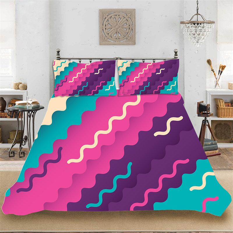 Geometric Duvet Cover Set Psychedelic Swirl Eyes Bedding Set Microfiber Colorful Abstract Pattern Quilt Cover With Pillowcases