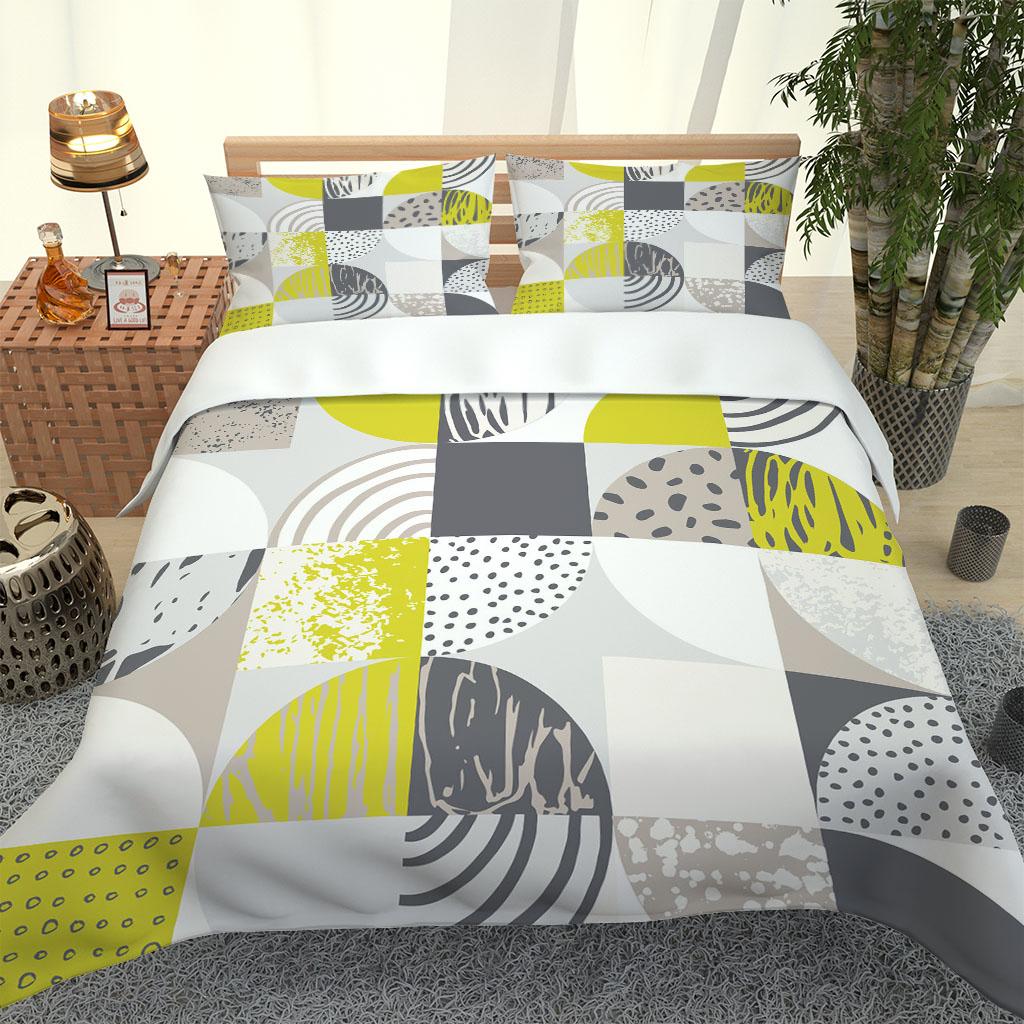 

Комплект постельного белья 3D Арт Геометрические узоры Пододеяльник на молнии Чехол для одеяла Квин Кинг Фул Полиэстер Чехол для стеганого одеяла W90xL190cm