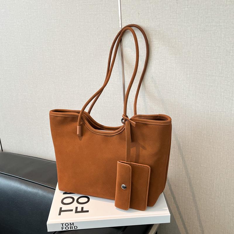 Шикарная замшевая сумка-тоут в корейском ретро-стиле