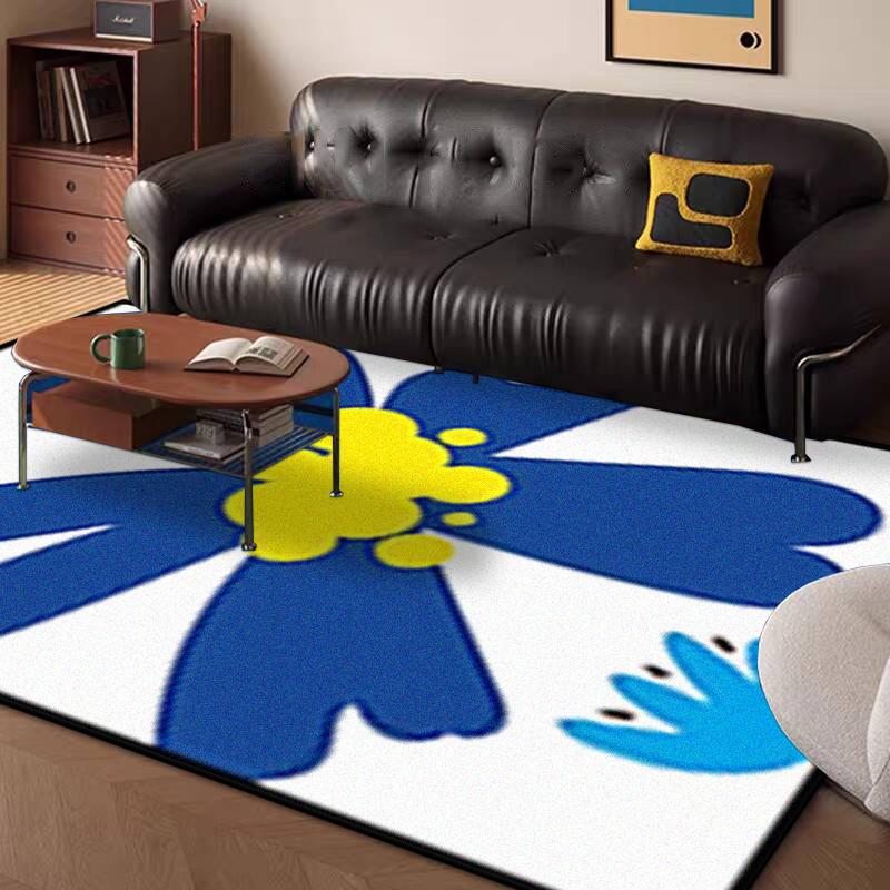 Blue Abstract Carpet for Living Room Modern Luxury Decoration Home Rugs for Bedroom Big Size Non-slip Easy Cleaning Floor Mat