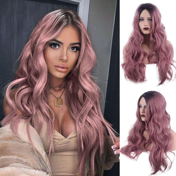 Women s Wigs - Fashionable Center-parted Long Curly Synthetic Wigs YN052