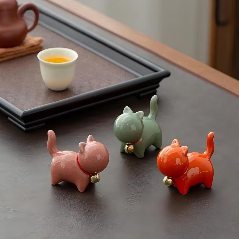 Jichulong Ceramic Lucky Cat Tea Pet Set