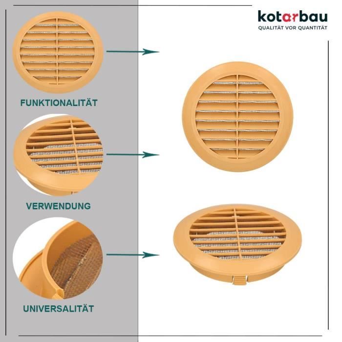 Ventilation Grille - KOTARBAU - 125 Mm - Round - Mosquito Net - Easy To Install