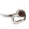 Silver Ring 'Love' Amber (rhodium) - 11x10 Mm