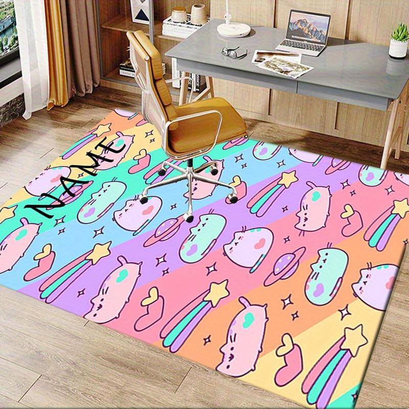 Schattig, Pluizig, Kat Kantoor Tapijt Zacht Polyester Entree Tapijt Wasbaar Antislip Machine Wasbaar In
