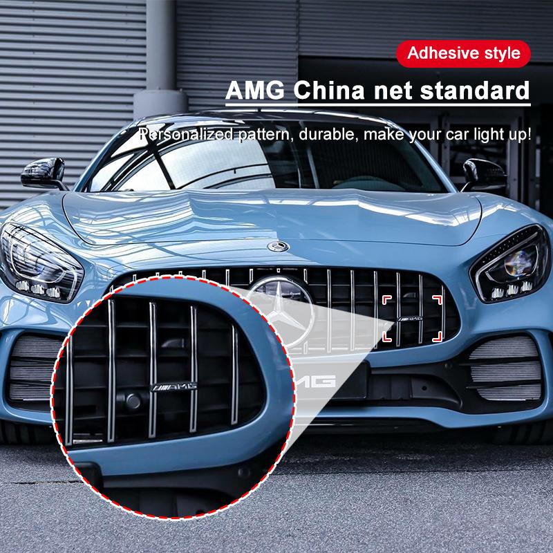 Car Chrome Front Hood Grille AMG Emblem Badge Auto Trinket Styling For Mercedes Benz GLA C E S G Class CLA GLK W211 W212 W213