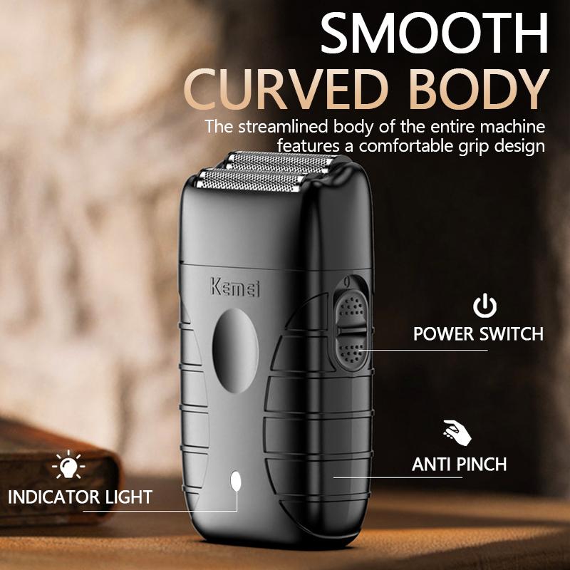 Kemei KM-T95 USB Charging Electric Shaver For Men Reciprocating Twin Blade Razor Shaver Beard Trimmer Shaving Machine