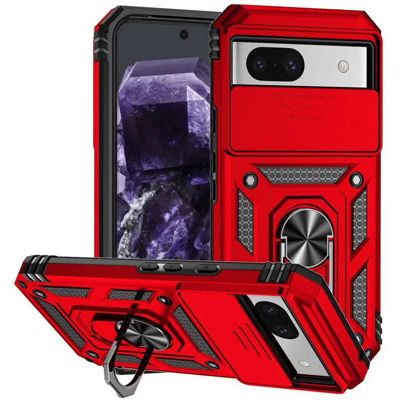 Armor Case For Google Pixel 9A 8A 7A 8 Pro Cover 9 Pro XL Lens Protection Kickstand Ring Holder Shell Fundas