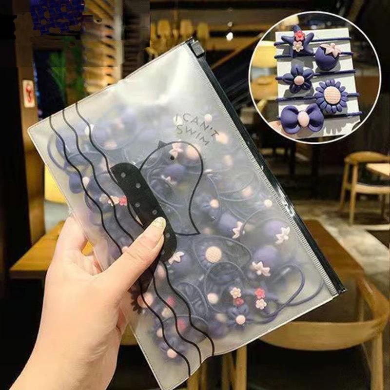 40pcs Cute Girl Tie Hair Rope Fruit Cartoon Children's Head Rope Female Baby Hair Circles Don't Hurt Hair, Hair Accessories.