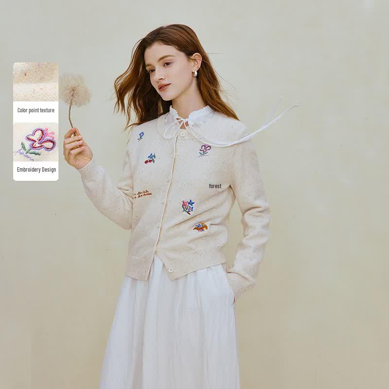 INMAN Women s Embroidered Cardigan Sweater XL