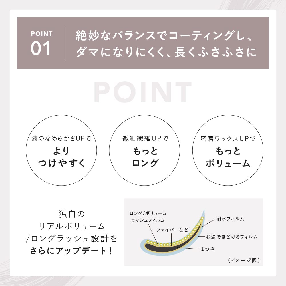 Real Long Mascara Renewal Produced by Darenogare Akemi Waterproof CAROME. [Black]