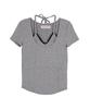HIGH SCHOOL DISCO Lace Halter Neck Short Sleeve T-Shirt Gray